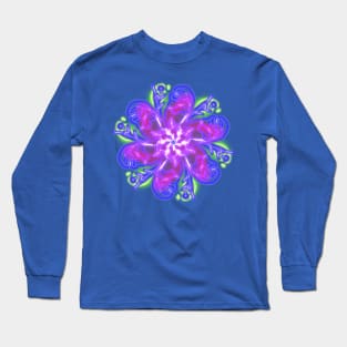 Lilac neon mandala Long Sleeve T-Shirt